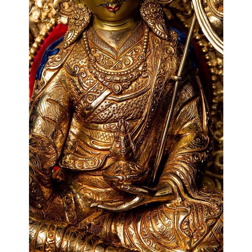 送料無料 銅造鍍金仕上げ 蓮華生 パドゥマ サムヴァ 蓮華生大師