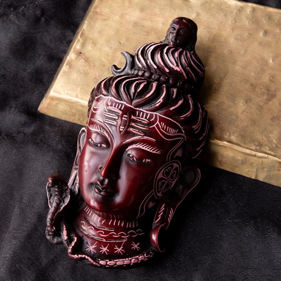 レジン 神様 ヒンドゥー教 仏教 置物 〔壁掛けタイプ〕手彫り模様の 