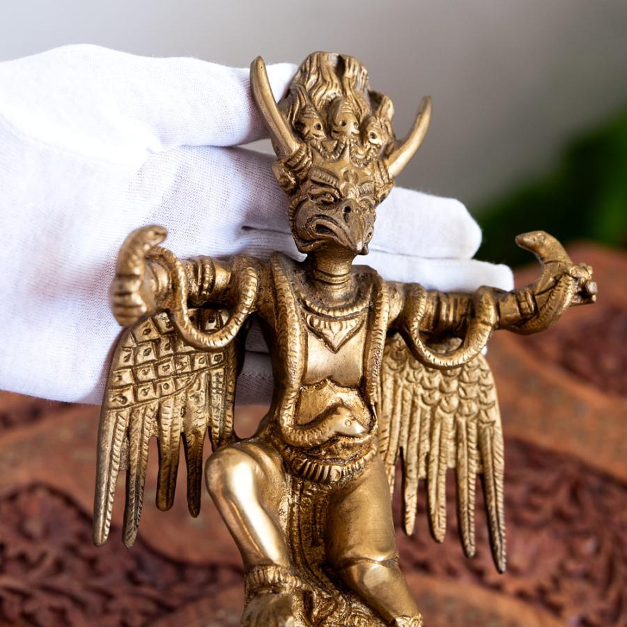 送料無料 ガルーダ ブラス製 ヒンドゥー 神様像 霊鳥ガルーダ像