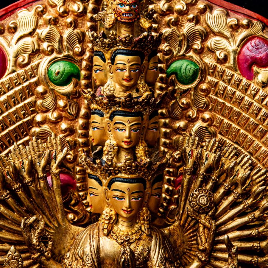 送料無料 銅造鍍金仕上げ 仏像 神像 千手観音 (1点物)千手千眼 送料無料 銅造鍍金仕上げ 仏像 神像 千手観音 (1点物)千手千眼