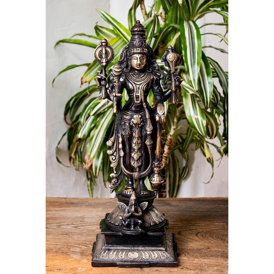 ヴィシュヌ 神　置物　金属製　高さ約29cm　仏像 送料無料 ヴィシュヌ クリシュナ ブラフマー 仏像 立像 重厚な