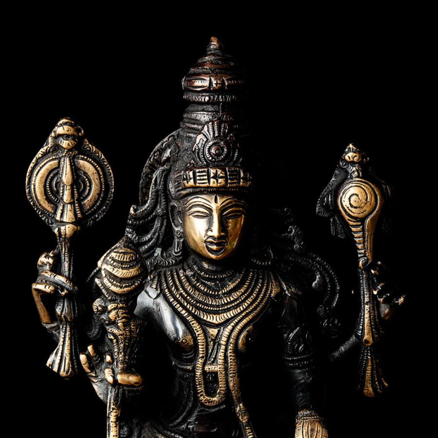 ヴィシュヌ 神　置物　金属製　高さ約29cm　仏像 楽天市場】【送料無料】 ヴィシュヌ 立像 重厚なブラス製 高さ