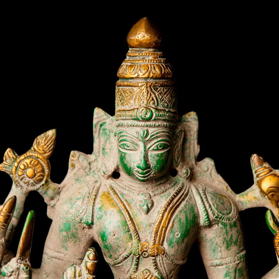 ヴィシュヌ 神　置物　金属製　高さ約29cm　仏像 送料無料 ヴィシュヌ クリシュナ ブラフマー 仏像 立像 重厚な