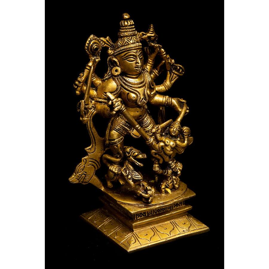仏教美術　古銅彩色　インド神　ドゥルガー像　仏像　V　8923 仏教美術 古銅彩色 インド神 ドゥルガー像 仏像 V 8923