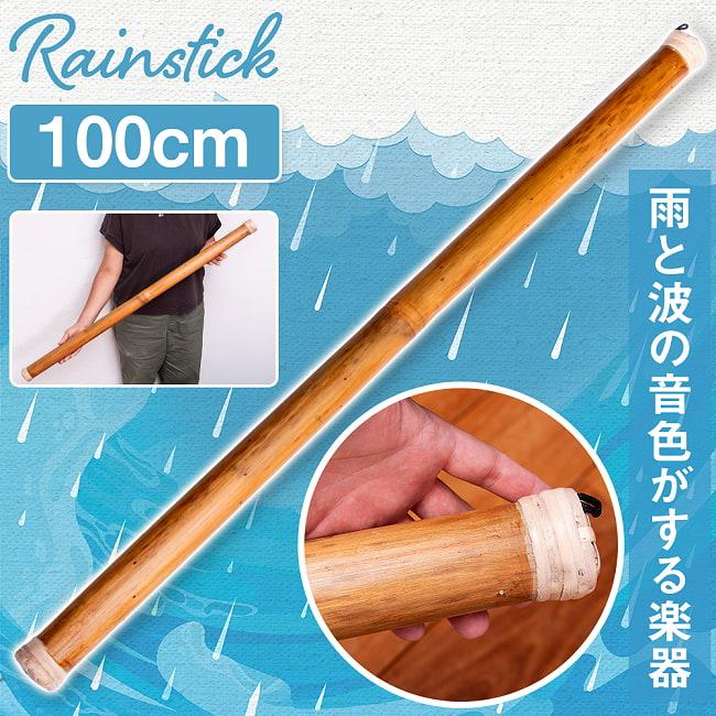 楽器 レインスティック 癒やし 民族楽器 雨音 〔プレーン 約100cm