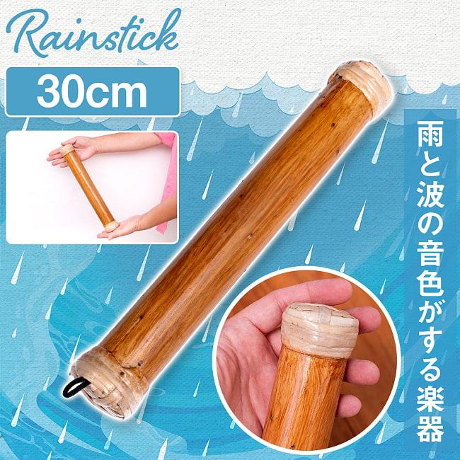 楽器 レインスティック 癒やし 民族楽器 雨音 〔プレーン 約30cm