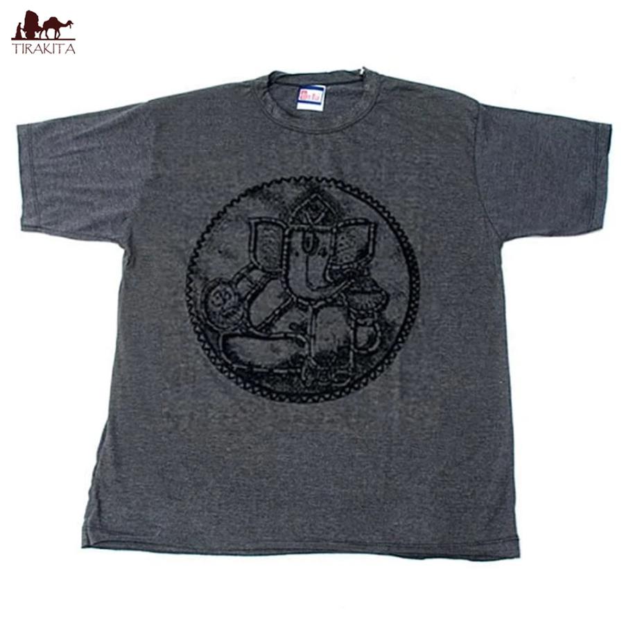 T シャツ インドの神様 エスニック ストーンガネーシャ Tシャツ(ヘザー