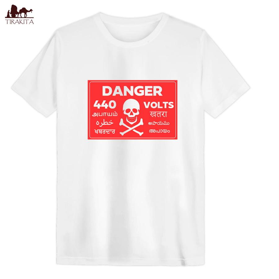 インド 看板 サイン 危険 440V DANGER ハイボルテージ Tシャツ インド