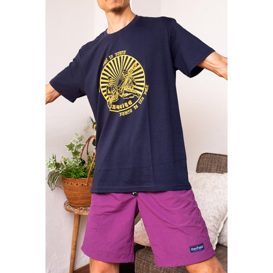 半袖 Tシャツ オリジナル PEACEFUL JAMMING ガンジーとブッダによる平和へのジャム・セッション ユニセックス｜tirakita-shop｜21