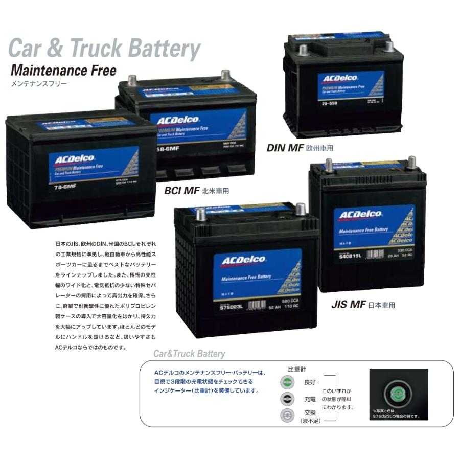 AC Delco (ACデルコ) 65-7MF 米国車用バッテリー 補水不要(メンテナンスフリー)｜tire-box｜03