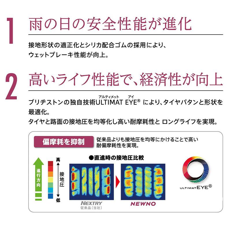 【4本以上で送料無料】2023年製 NEWNO 155/65R13 73S 新品 ブリヂストン ニューノ ネクストリー後継商品 夏タイヤ サマータイヤ 軽自動車｜tire-direct｜02