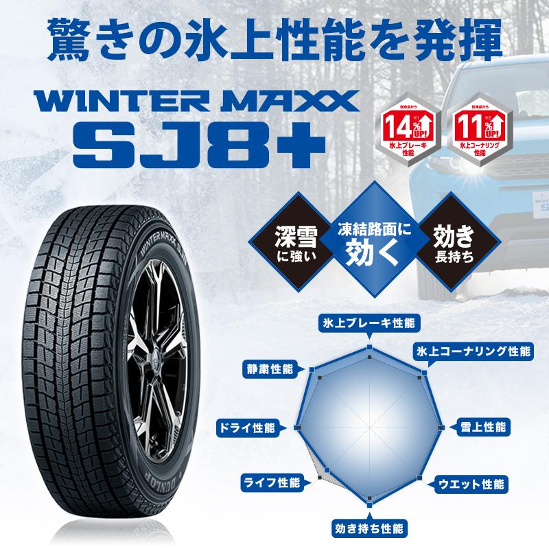 [4本以上で送料無料] スタッドレスタイヤ SJ8+ 265/65R17 112Q 新品 ダンロップ ウインターマックス SJ8プラス 冬タイヤ SUV用の画像