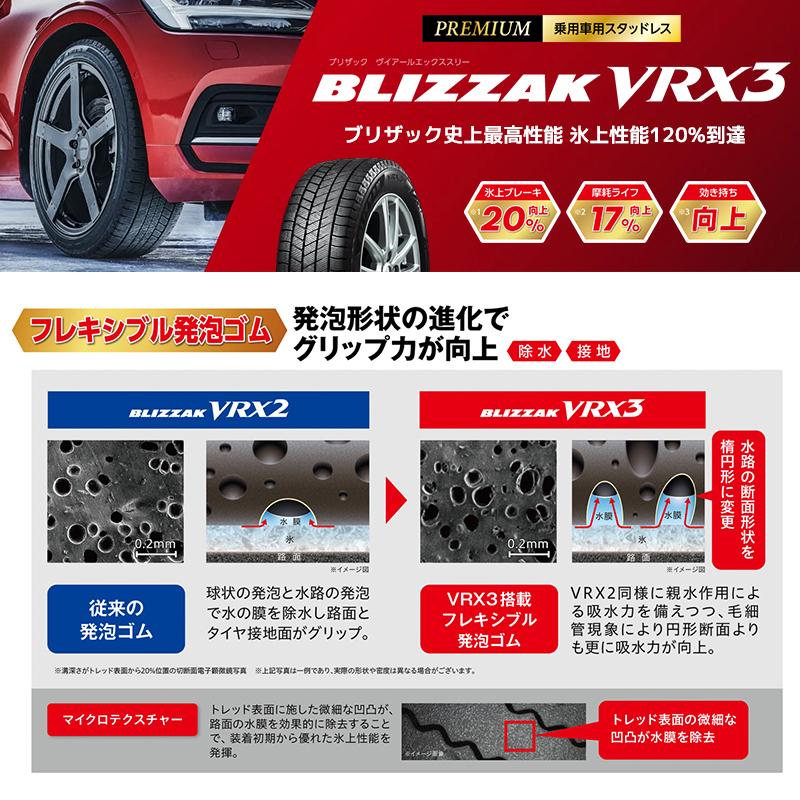 [4本以上で送料無料] スタッドレスタイヤ VRX3 165/70R14 81Q 新品 ブリヂストン ブリザック BLIZZAK 冬タイヤ｜tire-direct｜02