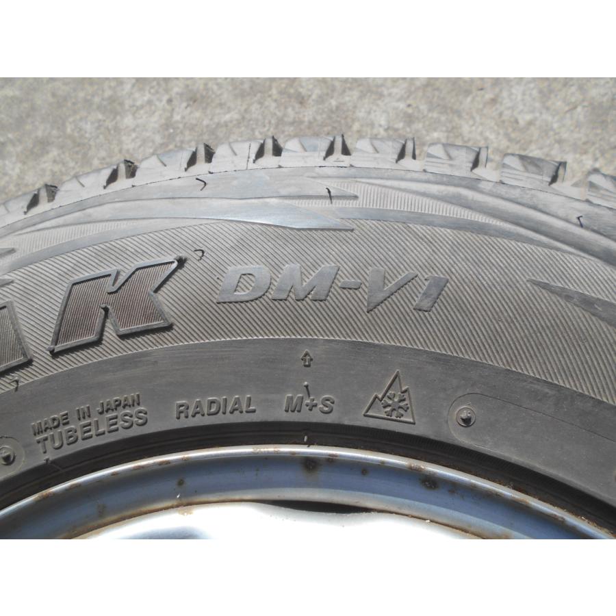 F662 中古タイヤ ホイール 送料着払い 215/70R16 冬4本セット スタッドレス 215/70-16 215-70-16 BRIDGESTONE BLIZZAK DM-V1 16インチ鉄ホイールの画像