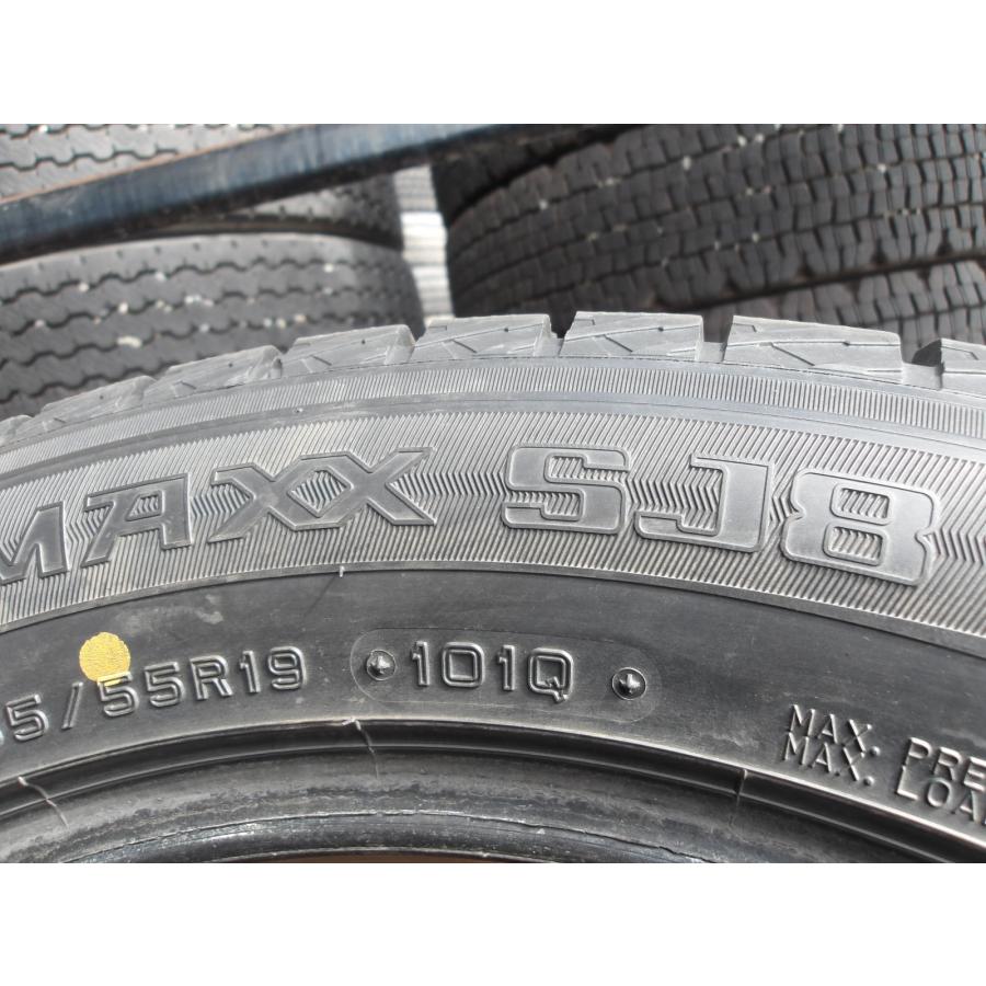 L886-ソ1 中古タイヤ 送料着払い 235/55R19 冬4本セット スタッドレス 101Q 235/55-19 235-55-19 ダンロップ ウィンターマックス SJ8｜tire-dream｜08