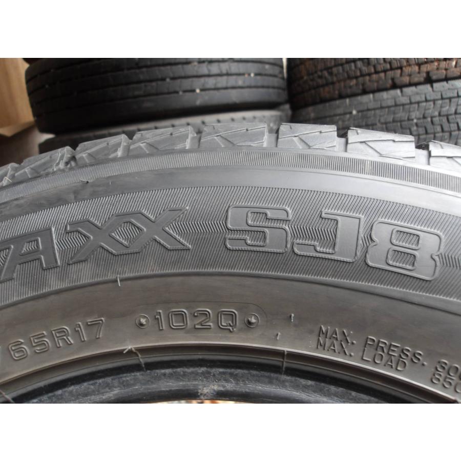 N778-ソ1 中古タイア 貨物輸送無料 225/65R17 冬4本仕かける スタッドレス 102Q 225/65-17 225-65-17 ダンロップ ウィンターマックス SJ8