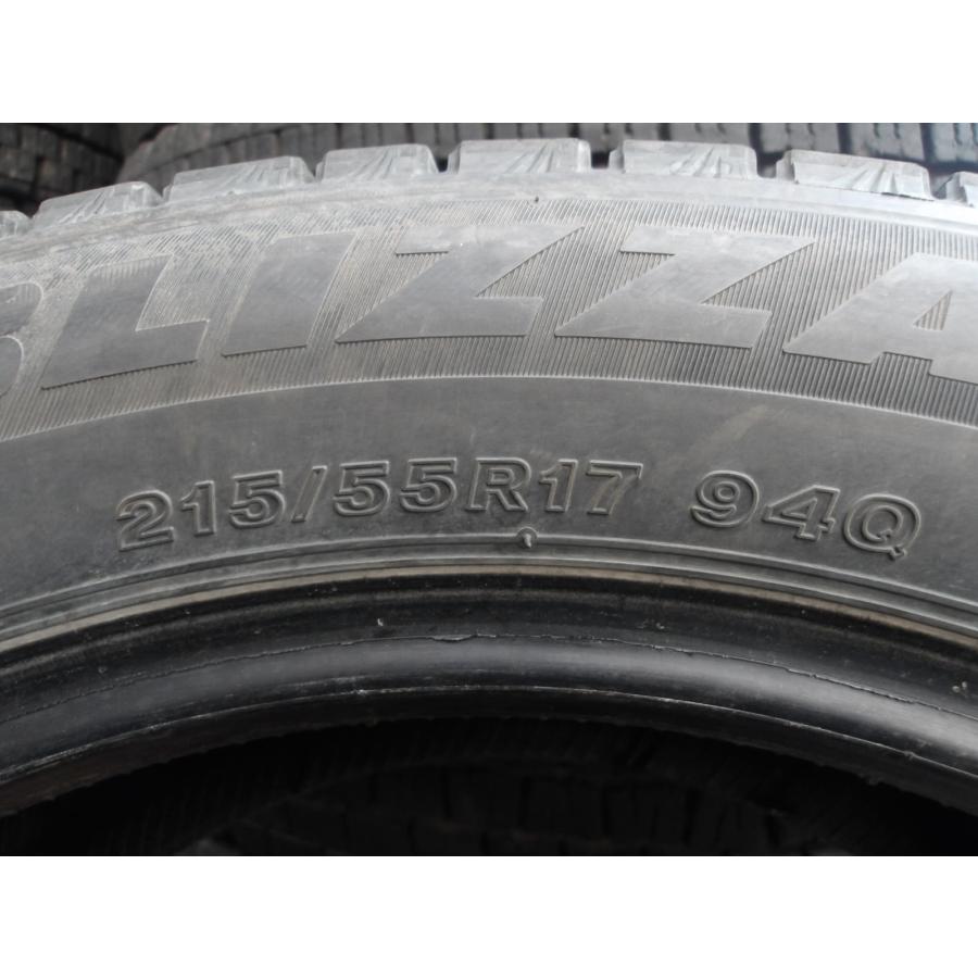 N956-7 中古タイヤ 送料無料 215/55R17 冬2本セット スタッドレス 94Q 215/55-17 215-55-17 ブリヂストン ブリザック VRX3_3