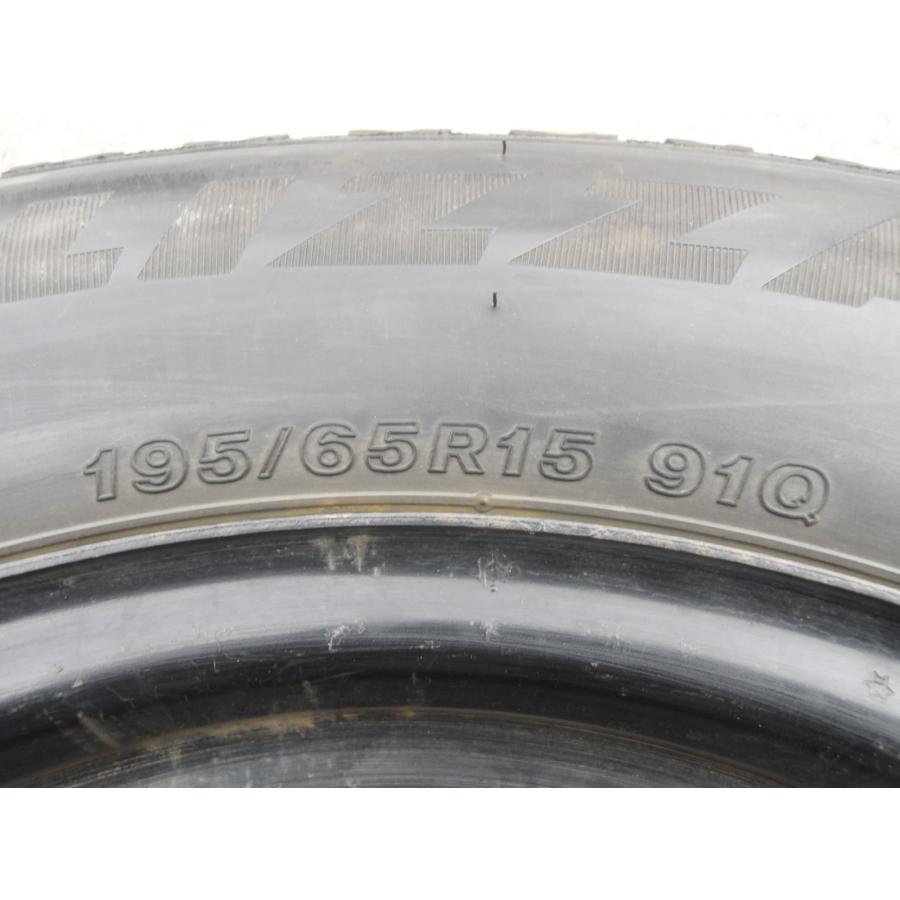 Q403-ソ2 中古タイヤ ホイール 送料無料 195/65R15 冬4本 スタッドレス 91Q 195/65-15 195-65-15 ブリヂストン ブリザック TM-03 15インチ鉄ホイールの画像