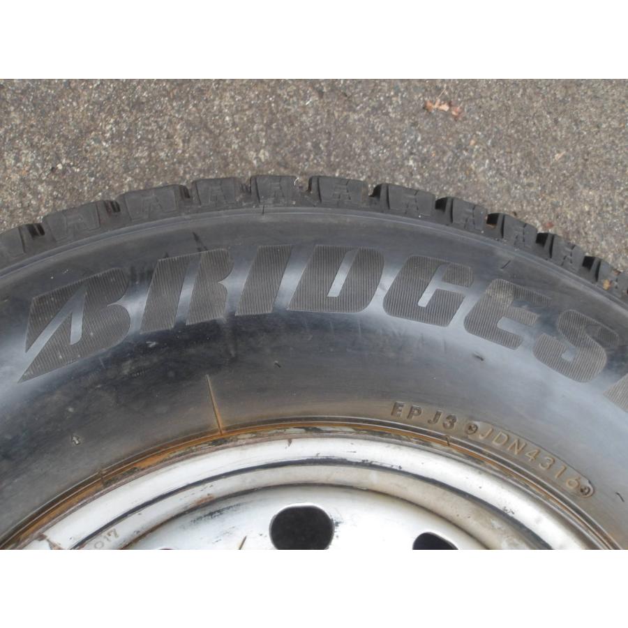 Q404-ソ2 中古タイヤ ホイール 送料無料 175/80R14 冬4本 スタッドレス 88Q 175/80-14 175-80-14 ブリヂストン ブリザック TM-03 1４インチ鉄ホイールの画像