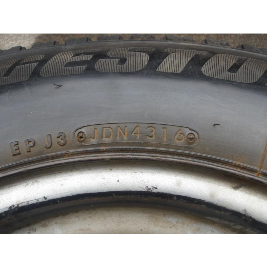 Q404-ソ2 中古タイヤ ホイール 送料無料 175/80R14 冬4本 スタッドレス 88Q 175/80-14 175-80-14 ブリヂストン ブリザック TM-03 1４インチ鉄ホイールの画像