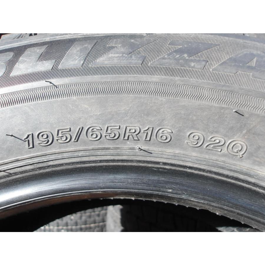 Q40-4 中古タイヤ 送料無料 195/65R16 冬4本セット スタッドレス 92Q 195/65-16 195-65-16 ブリヂストン ブリザック VRX3_5