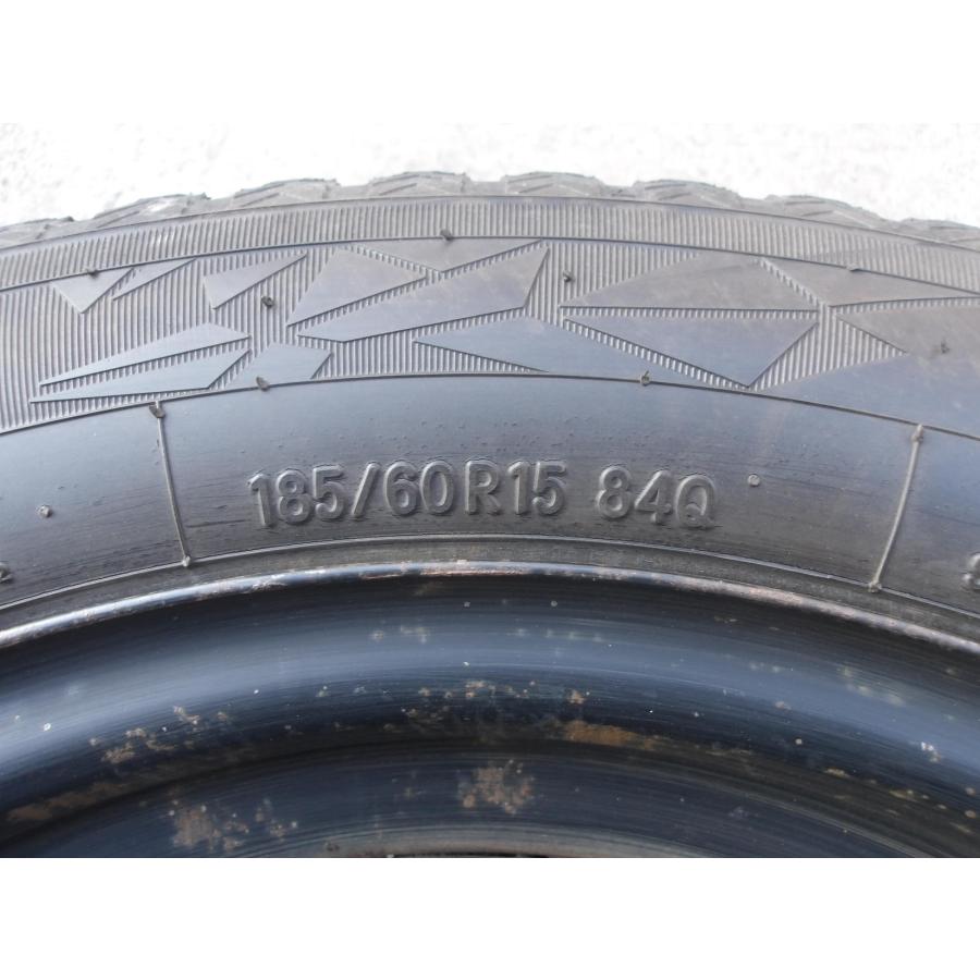 Q769-ソ2 中古タイヤ ホイール 送料無料 185/60R15 冬4本セット スタッドレス 84Q 185/60-15 185-60-15 トーヨー オブザーブ GIZ2 15インチ鉄ホイールの画像