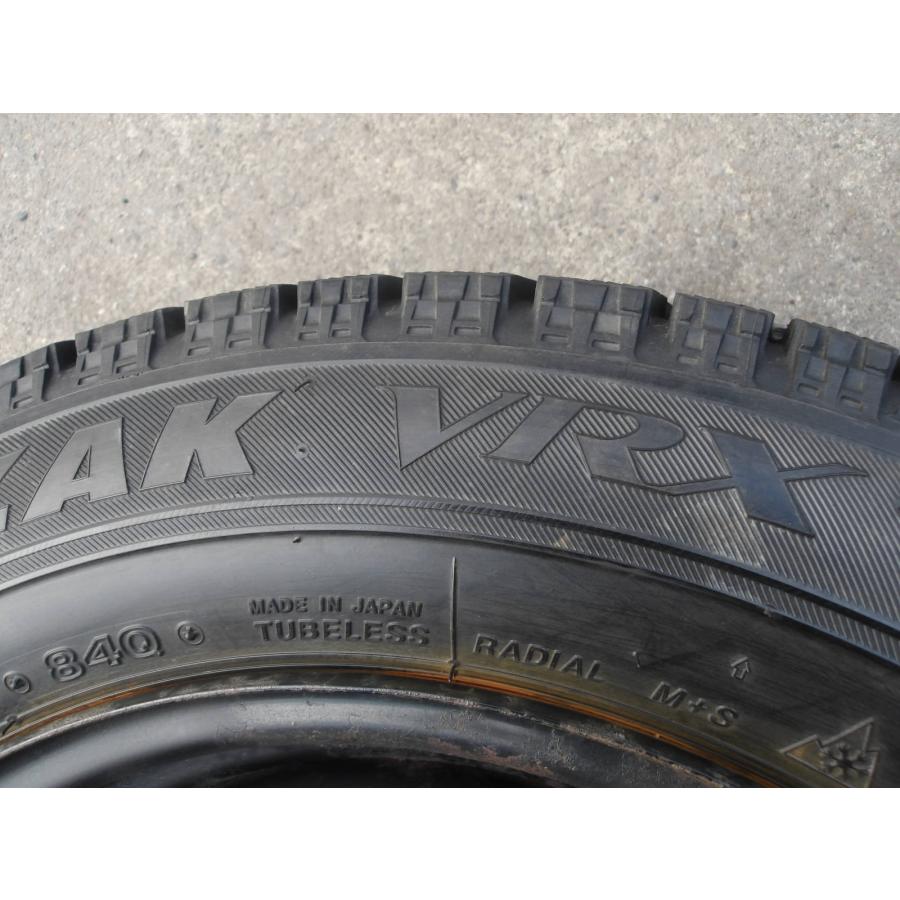 Q823-ソ2 中古タイヤ ホイール 送料無料 175/65R15 冬4本セット スタッドレス 84Q 175/65-15 175-65-15 ブリヂストン ブリザック VRX 15インチ鉄ホイールの画像