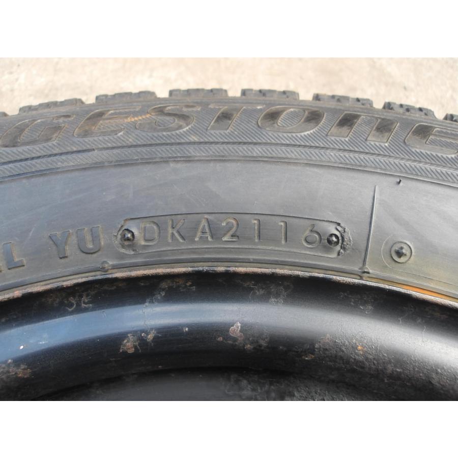 Q823-ソ2 中古タイヤ ホイール 送料無料 175/65R15 冬4本セット スタッドレス 84Q 175/65-15 175-65-15 ブリヂストン ブリザック VRX 15インチ鉄ホイールの画像