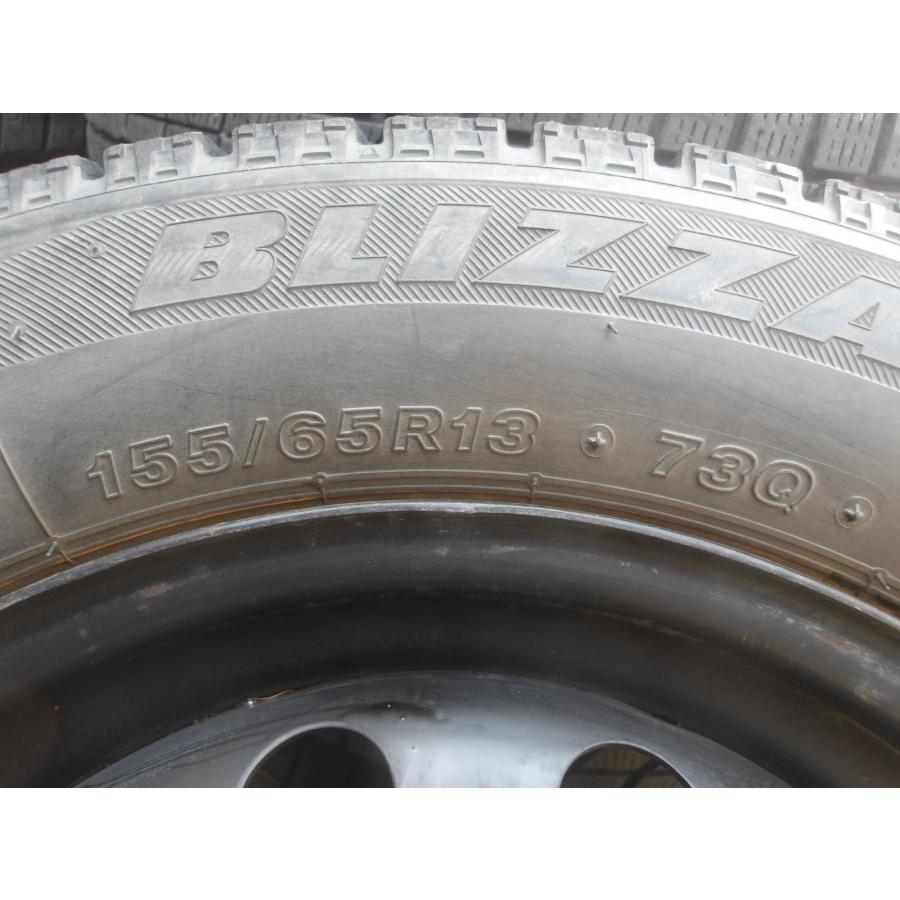 Q829-ソ2 中古タイヤ ホイール 送料無料 155/65R13 冬4本セット 