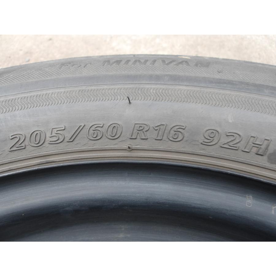 Q908-ソ2 中古タイヤ ホイール 送料無料 205/60R16 夏4本セット サマータイヤ 92H 205/60-16 205-60-16 ブリヂストン エコピア NH100RV 16インチ鉄ホイールの画像