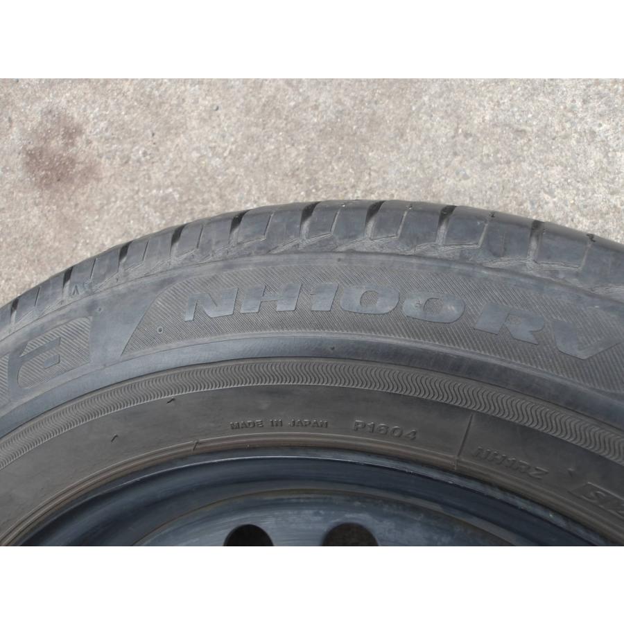 Q908-ソ2 中古タイヤ ホイール 送料無料 205/60R16 夏4本セット サマータイヤ 92H 205/60-16 205-60-16 ブリヂストン エコピア NH100RV 16インチ鉄ホイールの画像