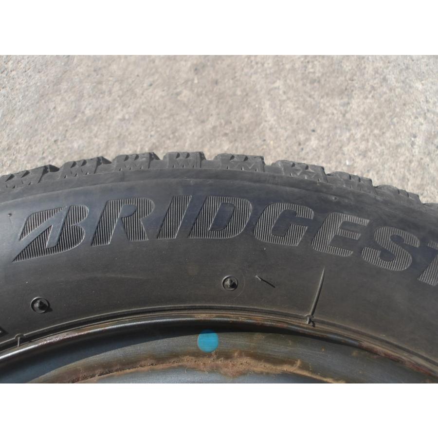 Q978-ソ2 中古タイヤ ホイール 送料無料 165/60R15 冬4本セット スタッドレス 77Q 165/60-15 165-60-15 ブリヂストン ブリザック VRX2 15インチ鉄ホイールの画像