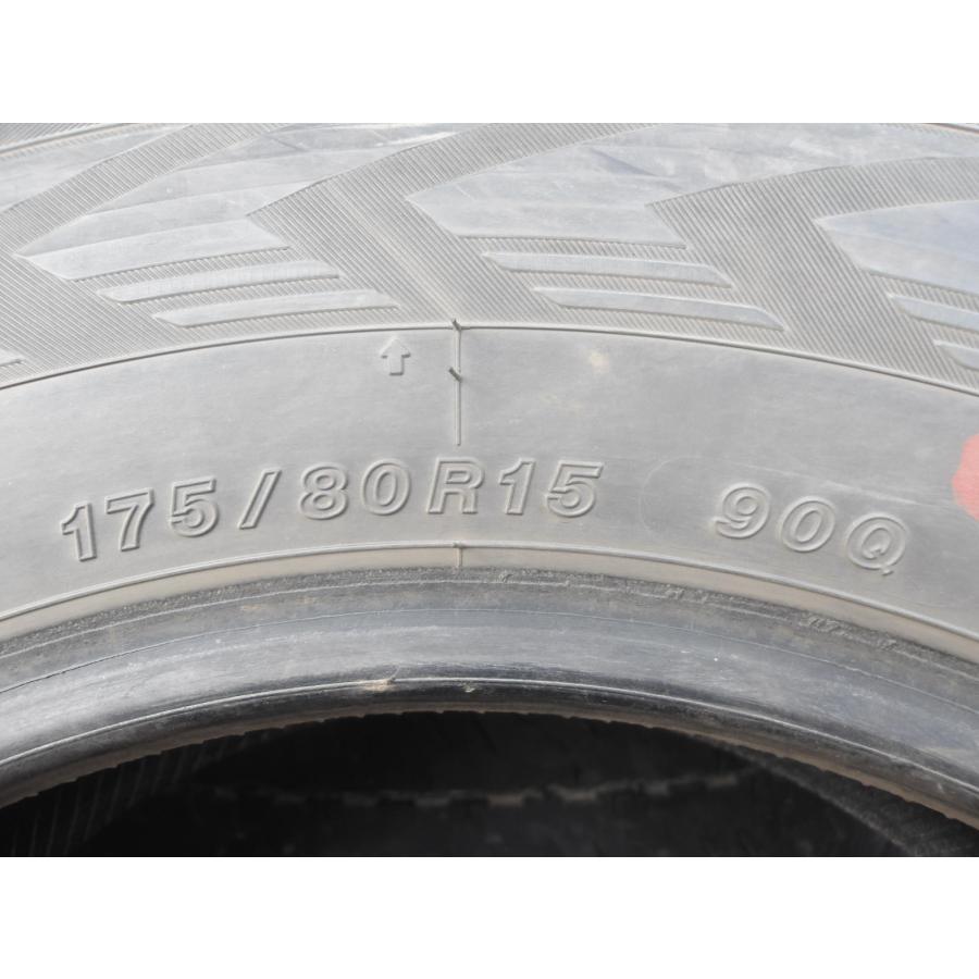 R5-ソ1 中古タイヤ 送料無料 175/80R15 冬2本セット スタッドレス 90Q 175/80-15 175/80-15 ヨコハマ アイスガード G075_3