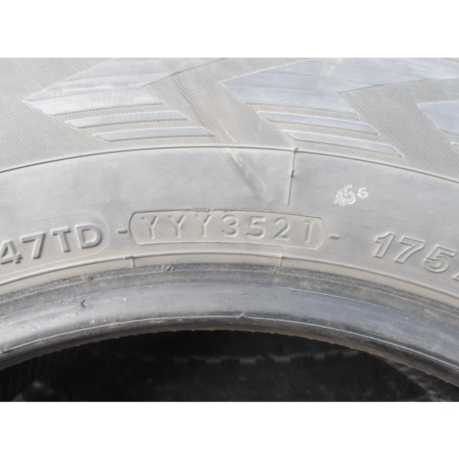 R5-ソ1 中古タイヤ 送料無料 175/80R15 冬2本セット スタッドレス 90Q 175/80-15 175/80-15 ヨコハマ アイスガード G075_6