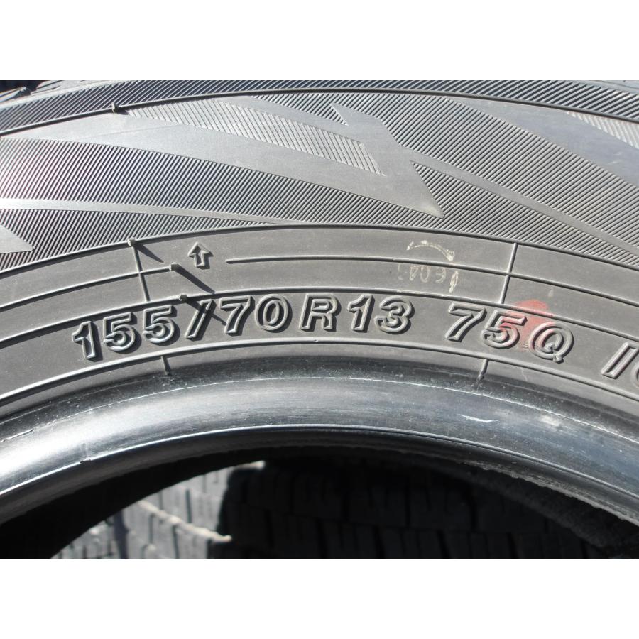 X9-1 中古タイヤ 送料無料 155/70R13 冬4本セット スタッドレス 75Q 155/70-13 155-70-13 ヨコハマ アイスガード iG70_5
