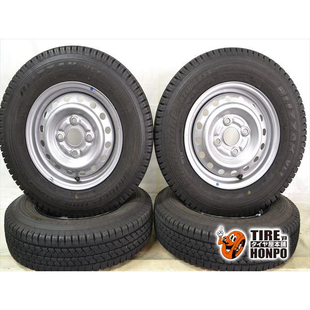 中古タイヤ 4本セット 145R12 6PR ブリヂストン ブリザックVL-1 スズキ  