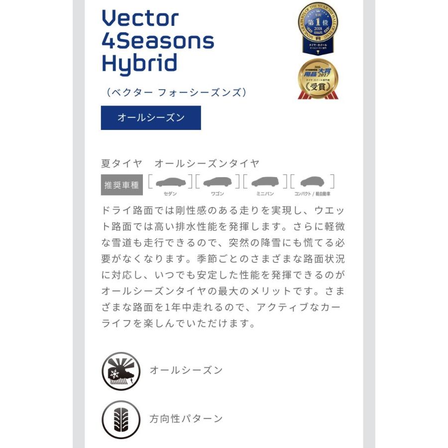 グッドイヤー　オールシーズンタイヤ　Vecter 4 Seasons Hybrid   195/65R15  91H 4本セット☆日本製☆｜tire-prince｜04