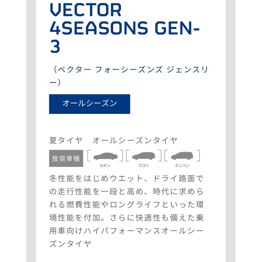 グッドイヤー　オールシーズンタイヤ　Vecter 4 Seasons GEN-3  185/65R15  92V  XL ベクター フォー シーズンズ ジェンスリー　４本セット｜tire-prince｜02