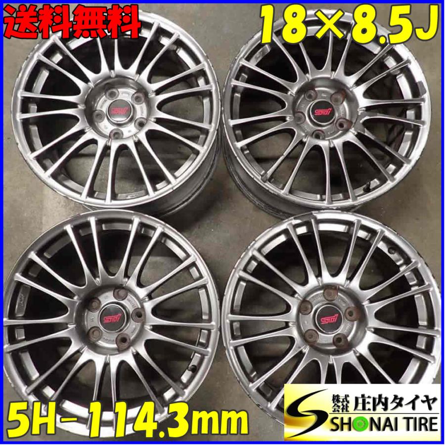 4本 会社宛 送料無料 18×8.5J スバル純正 アルミ SUBARU WRX STI OP 