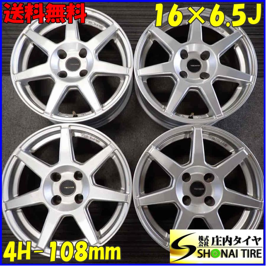 4本SET 会社宛 送料無料 16×6.5J TECMAG アルミ 4穴 PCD 108mm +25