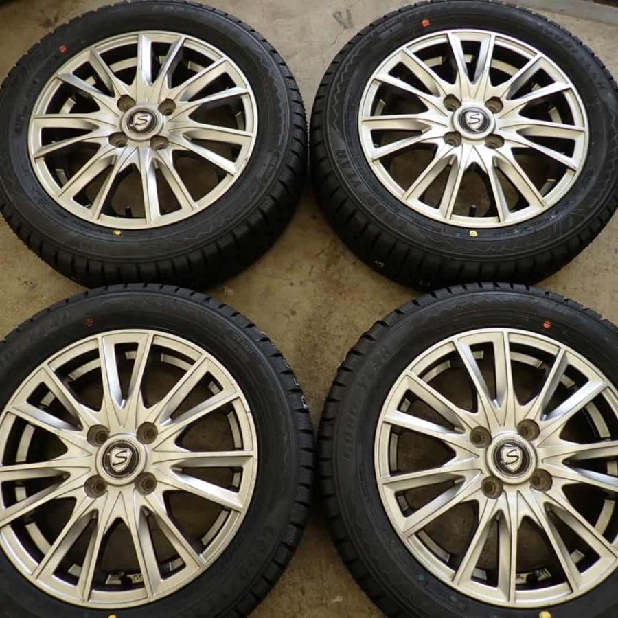 冬 新品 2024年製 4本SET 会社宛 送料無料 155/65R14×4.5J 75Q グッドイヤー アイスナビ 8 アルミ プレオ ...