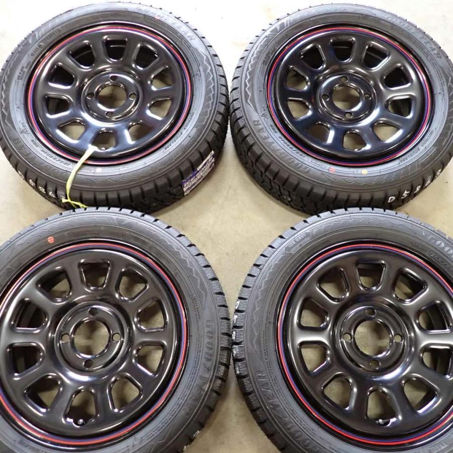 冬新品 2024年製 4本SET 会社宛 送料無料 155/65R14×5J 75Q グッドイヤー アイスナビ8 デイトナ スチール N ...