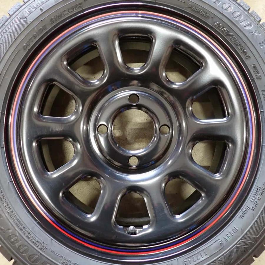 冬新品 2024年製 4本SET 会社宛 送料無料 155/65R14×5J 75Q グッドイヤー アイスナビ8 デイトナ スチール N ...