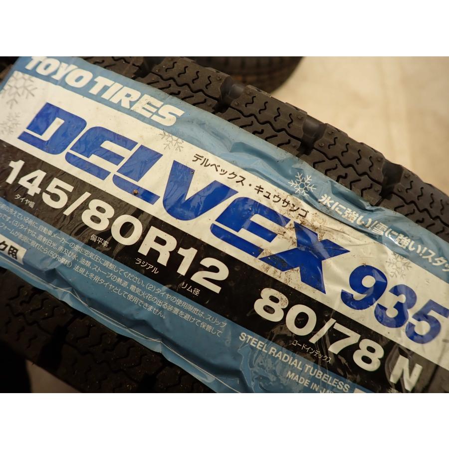 [売約済み]タ4 マルチスチール TOYO DELVEX 935 スタッドレス 145/80R12 80/78N LT 2022年 8部山 軽トラ 軽バン 売約済み]タ4 マルチスチール TOYO DELVEX 935 スタッドレス 145/80R12