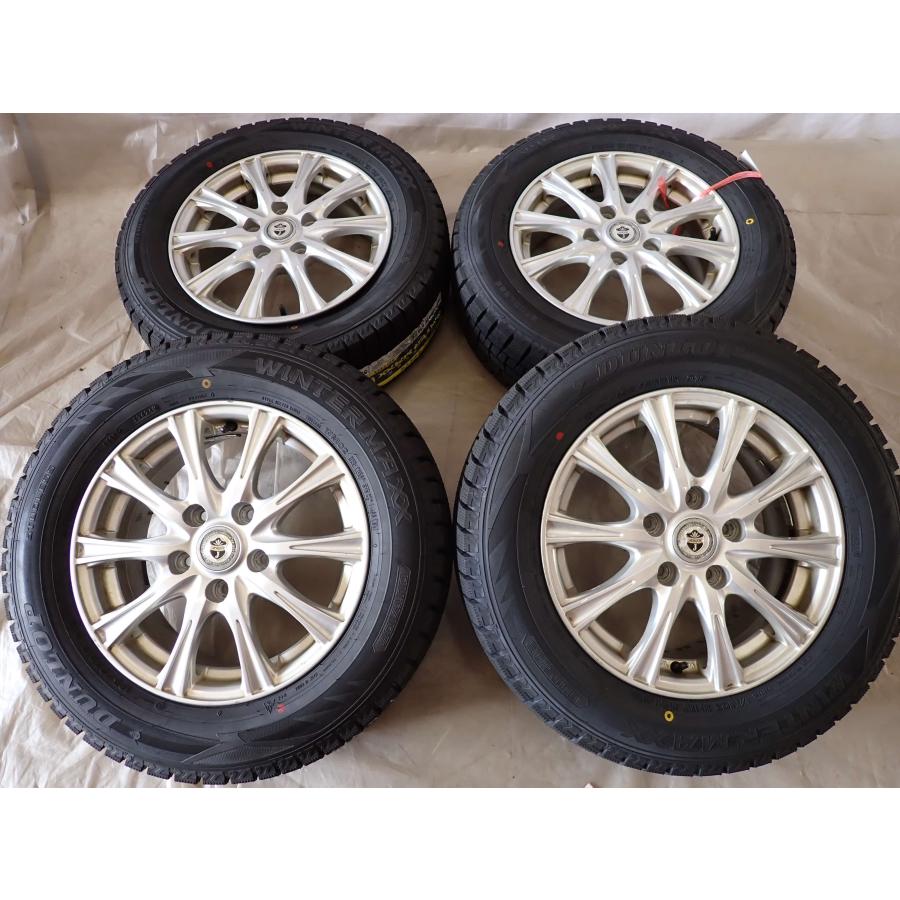 24年製 DUNLOP WM02 195/65R15 ナット付 バリ山 ノアボク 冬 新品 2024年製 4本SET 会社宛 送料無料 195/65R15×6J 91S