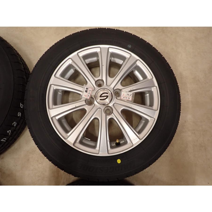 夏4本SET 新品 2026年製 会社宛送料無料 155/65R14×4.5J 75H ブリヂストン BS ECOPIA NEWNO アルミ N-BOX スペーシア デリカミニ NO,D7246_5