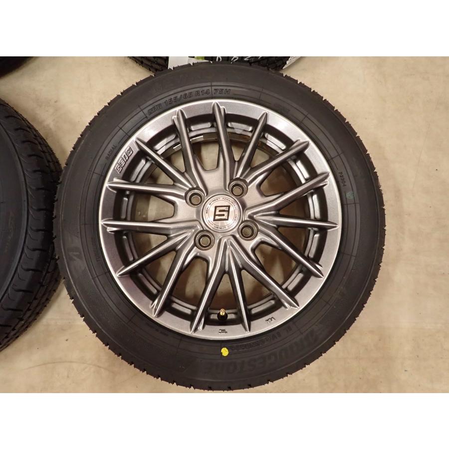 夏4本SET 新品 2026年製 会社宛送料無料 155/65R14×4.5J 75H ブリヂストン BS ECOPIA NEWNO アルミ N-BOX スペーシア デリカミニ NO,D7248_7