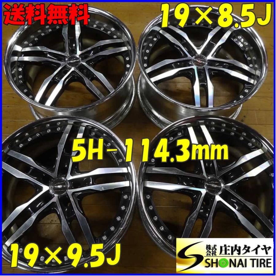 4本 会社宛送料無料 19×8.5J 9.5J シャレン アルミ 5穴 PCD 114.3mm + 