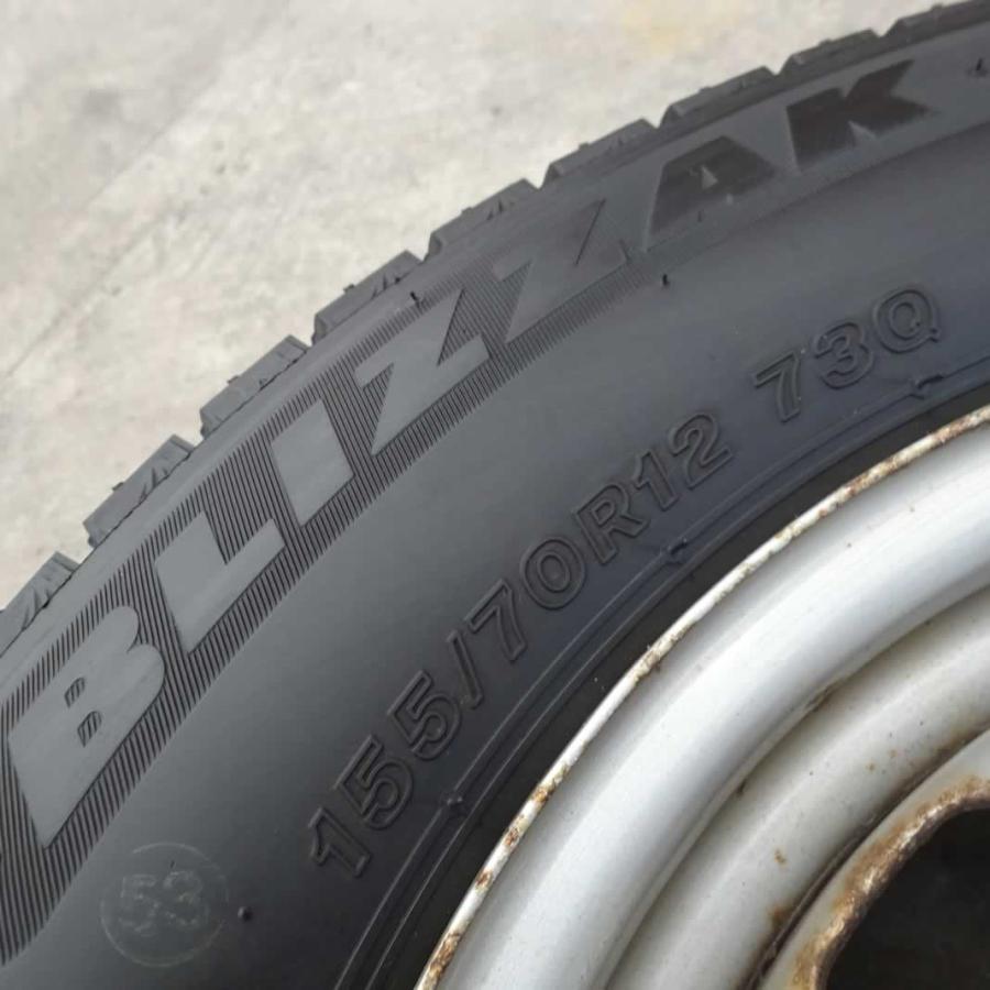 冬4本SET 会社宛 送料無料 155/70R12×4J 73Q ブリヂストン ブリザック VRX3 2021年製 マルチ スチール プレオ アルト ミラ 特価! NO,E2812_7