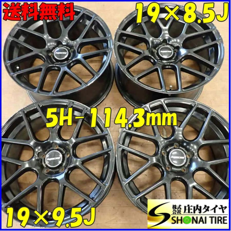 4本SET 会社宛 送料無料 19×8.5J 9.5J デザイン アルミ 5穴 PCD 114.3 
